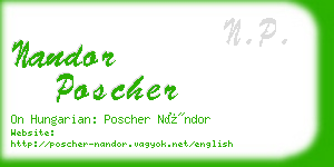 nandor poscher business card